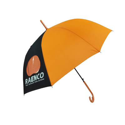 Las señoras del marco metálico de la tela de la pongis llueven color anaranjado automático del paraguas