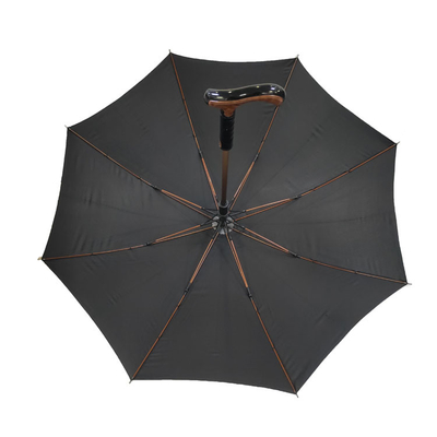 Prenda impermeable abierta automática del paraguas del bastón del marco del oro