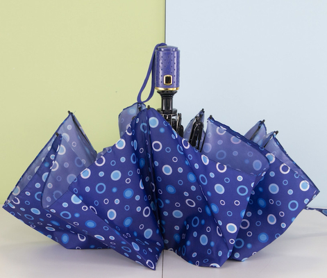 Paraguas de damas de 3 pliegues con eje de metal con impresión digital