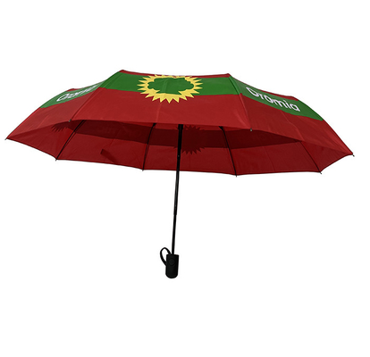 Paraguas automático rojo del viaje de la pongis con 8 el panel Logo Promotion Ladies Umbrella