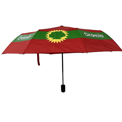 Paraguas automático rojo del viaje de la pongis con 8 el panel Logo Promotion Ladies Umbrella