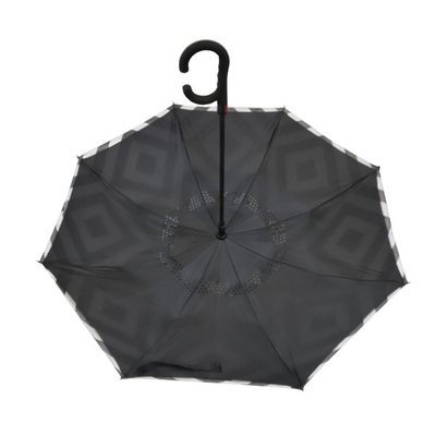 Diseño invertido abierto manual de la moda del paraguas de las capas de doble