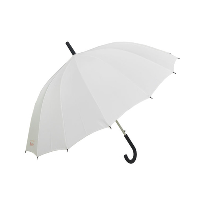 Paraguas largo del paraguas de 16 costillas del palillo blanco abierto auto del color