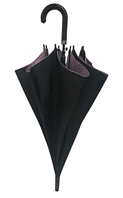 Negro UV Proof Pongee Auto Abierto Paraguas de palo Diámetro 105cm