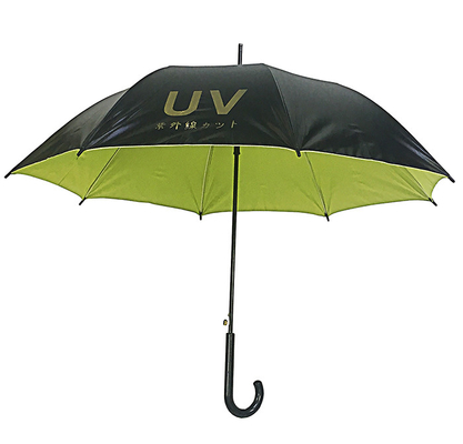 Negro UV Proof Pongee Auto Abierto Paraguas de palo Diámetro 105cm