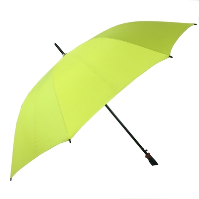 Paraguas de golf compacto negro a prueba de viento / impermeable de golf compacto con mango recto