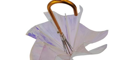 Abierto automáticamente Paraguas transparentes Sueño romántico hermoso color aurora paraguas transparentes