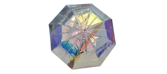 Abierto automáticamente Paraguas transparentes Sueño romántico hermoso color aurora paraguas transparentes