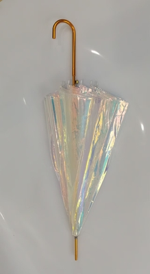 Abierto automáticamente Paraguas transparentes Sueño romántico hermoso color aurora paraguas transparentes