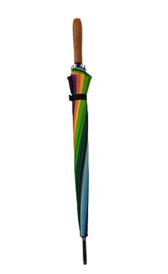 Costillas de fibra de vidrio Puño de madera sombrilla con puntas de metal y paquete personalizado