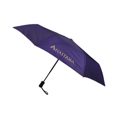 Paraguas de viaje a prueba de viento automático con logotipo personalizado Impresión digital brillante personalizada