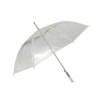 Paraguas transparentes para lluvia costillas de fibra de vidrio y diseño personalizado 23 pulgadas con eje de aluminio