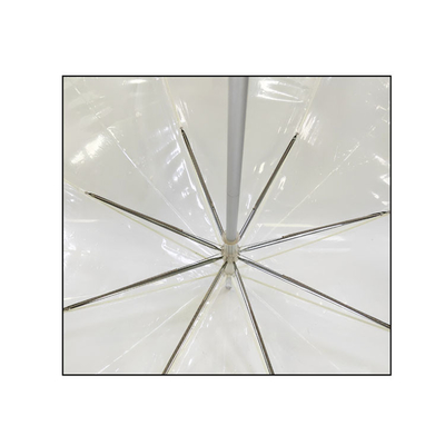 Paraguas transparentes para lluvia costillas de fibra de vidrio y diseño personalizado 23 pulgadas con eje de aluminio