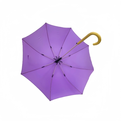Paraguas rectas de exterior impermeables personalizables con tejido Pongee y diseño de costillas de fibra de vidrio de color personalizado