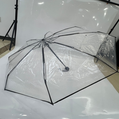 21 pulgadas 5 de cobertura plegable sombrilla transparente para la lluvia manual función abierta