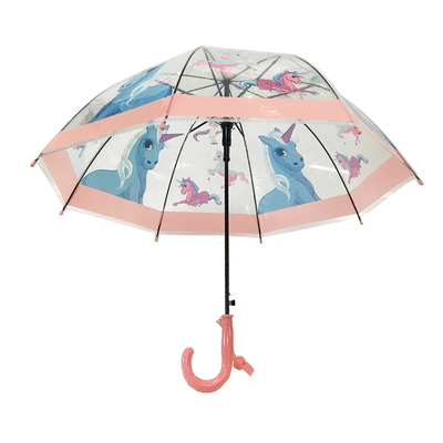 19 pulgadas para niños Compacto Paraguas con tela POE e Impresión de unicornio silbato incidental