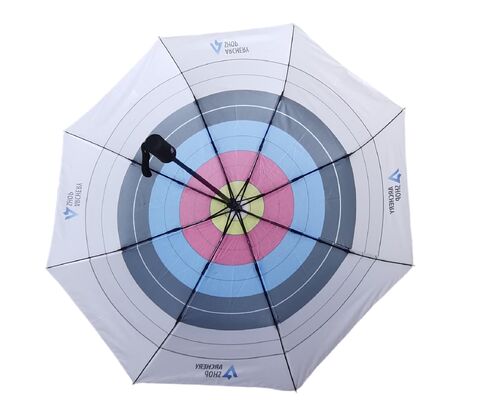 Arrow Target Foldable Golf Umbrella with 130cm Open Diameter Pongee Fabric and Fiberglass Shaft