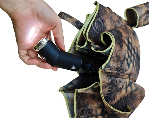 Paraguas de seguridad de apertura/cierre automática con luz LED con banda reflectante para visibilidad nocturna