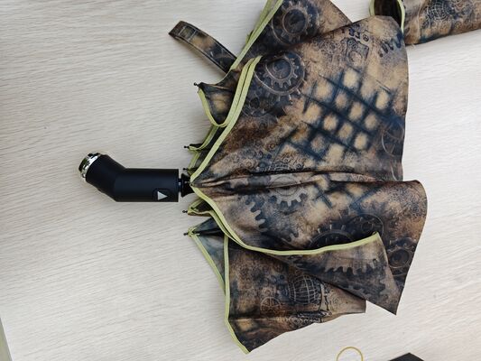 Paraguas de seguridad de apertura/cierre automática con luz LED con banda reflectante para visibilidad nocturna