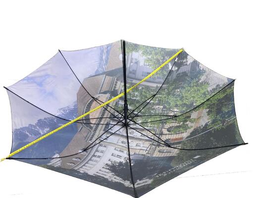 Marco de metal y fibra de vidrio publicidad personalizada sombrillas de golf sombrillas impresas a medida para soluciones de regalos corporativos