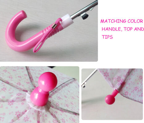 Diámetro abierto menos de 90 Niños Paraguas compacto con mango de plástico Marco de metal y eje de metal perfecto para el día a día