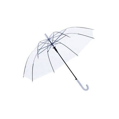 Paraguas de lluvia de eje metálico con tela transparente paquete personalizado adecuado para eventos publicitarios y pedidos a granel personalizable