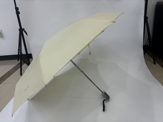 Custom Print Mini Pocket Aluminum Bone 4 Fold 8K Umbrella with Auto Open Close Button Non Slip Grip