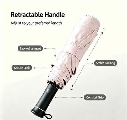 Manual Open Auto Close Windproof Folding Umbrella with Titanium Silver Coating and 8 Ribs for Car or Golf