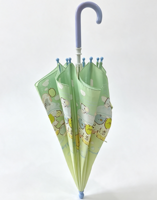 Cute Cartoon Kids Straight Umbrella Safe Round Tips Waterproof Children Rain Parasol for Boys Girls Outdoor Use