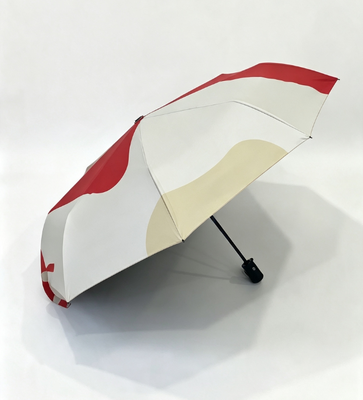 Paraguas compacto de apertura automática con combinación de colores elegante, tela de pegamento negro anti-UV, paraguas plegable a prueba de viento para desplazamientos diarios y camping