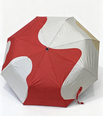 Paraguas compacto de apertura automática con combinación de colores elegante, tela de pegamento negro anti-UV, paraguas plegable a prueba de viento para desplazamientos diarios y camping