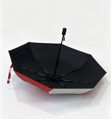 Paraguas compacto de apertura automática con combinación de colores elegante, tela de pegamento negro anti-UV, paraguas plegable a prueba de viento para desplazamientos diarios y camping