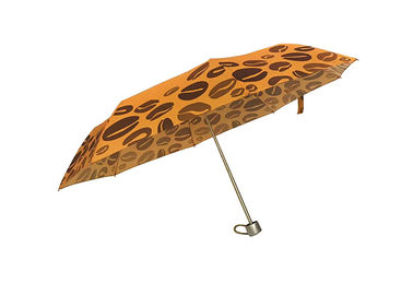 Cierre abierto plegable ligero anaranjado del manual de aluminio del paraguas 21 pulgadas