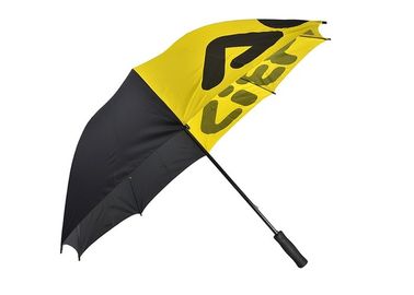 Longitud total ULTRAVIOLETA anti el 101cm de los paraguas promocionales amarillos negros del golf de la pongis