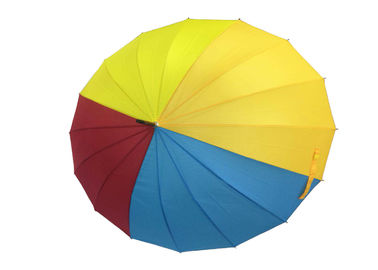 Colores variados abiertos del cierre del manual de la manija de las costillas de 26 pulgadas 16 del auto de madera del paraguas