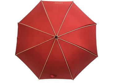 Paraguas resistente del golf del viento rojo de la pongis con la impresión completa del panel del interior