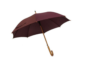 Fuerte extraordinariamente durable de madera portátil del paraguas de la manija de Brown para los vientos pesados