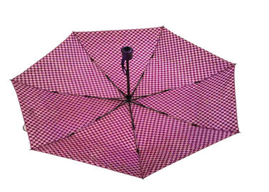 Viento firme invertido revés plegable del apretón del paraguas de la pongis de la fibra de vidrio resistente