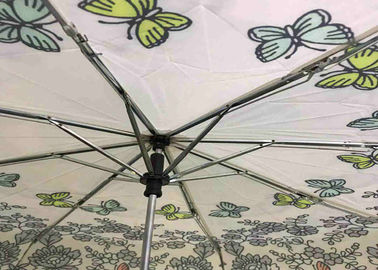 21 pulgadas 8 proveen de costillas el logotipo modificado para requisitos particulares tela plegable del poliéster/de la pongis del paraguas de la flor