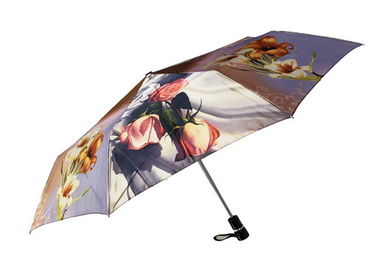 El paraguas compacto de Rainmate, aduana del paraguas de Sun del viaje imprime la tela de satén