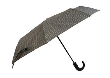 Tela curvada paraguas automático de la impresión del control de la manija del viaje del OEM del lujo de los hombres
