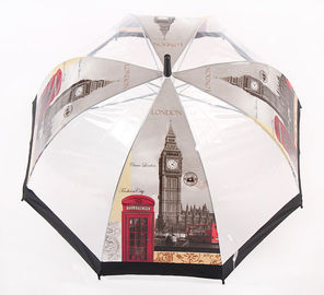 Forma de doblez recta de la bóveda de la manija del paraguas transparente automático visible de la lluvia
