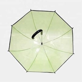 Paraguas en forma de cúpula claro verde del POE, paraguas compacto de la burbuja con el ajuste negro