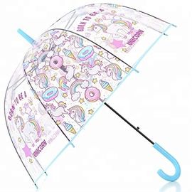 Paraguas transparente del unicornio del estilo de la bóveda del regalo, paraguas de la burbuja del plástico transparente