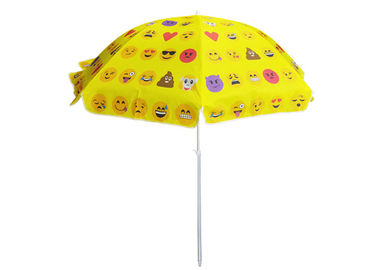 Parasol de playa amarillo promocional grande compacto, parasol de playa personalizado