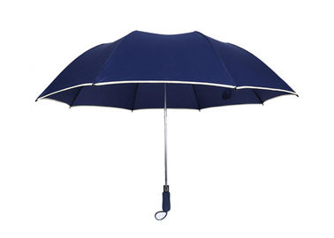 2 paraguas de encargo plegables del golf del logotipo, paraguas del golf para la lluvia con la cubierta de la tubería de Relective