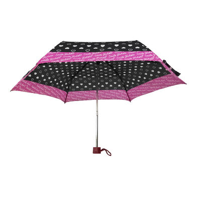 21 pulgadas de paraguas plegable del borde del marco rosado de la fibra de vidrio