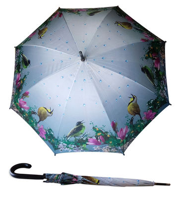 paraguas recto a prueba de viento del eje del metal de 8m m para las mujeres