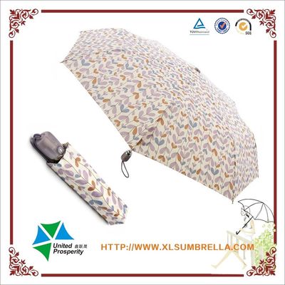 Paraguas plegable de la hoja del modelo 8m m del eje colorido del metal para las mujeres