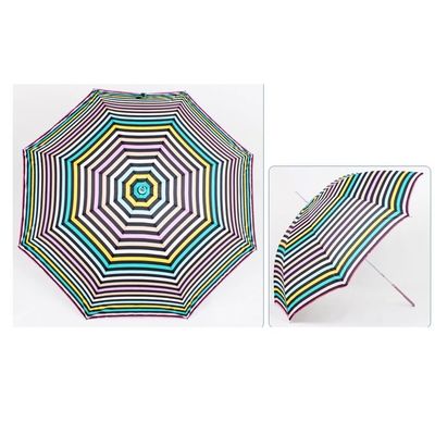 Paraguas colorido 27&quot; del golf del acuerdo de la pongis de la prenda impermeable de la raya *8K